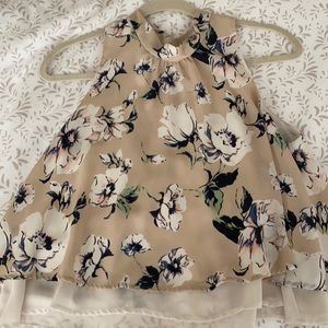 ASTR The Label pink floral halter top blouse